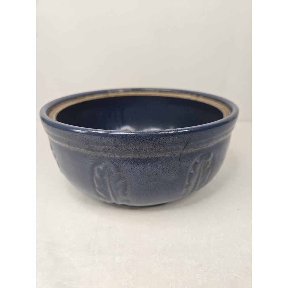 Monmouth Western Stoneware Blue Chain Crock WO Lid Flower Pot Decorative Bowl